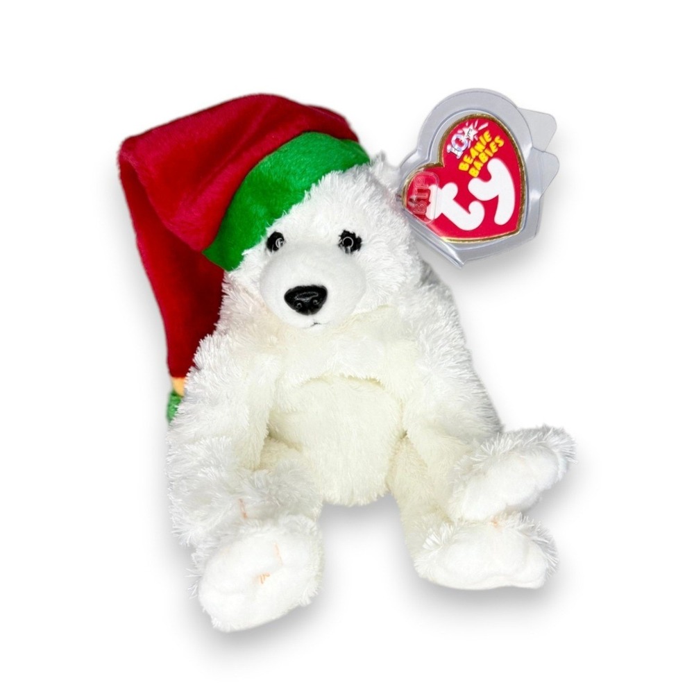 Snowdrift the Bear | Cozy Christmas Bear | Mint Heart Tag TY Beanie Baby